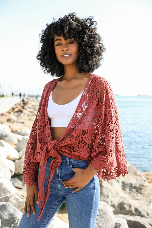 Crochet Floral Petal Kimono Wrap - Image 11