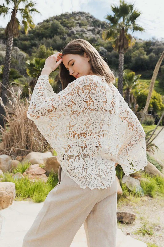 Crochet Floral Petal Kimono Wrap - Image 2