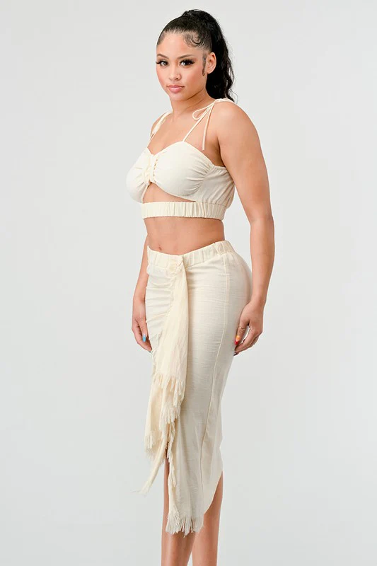 CROP TOP & SPLIT TIGHT SKIRT SET - Image 7