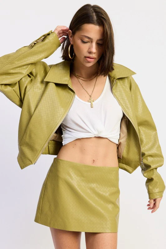 CROPPED JACKET WITH COLLAR AND ZIPPER - Image 5