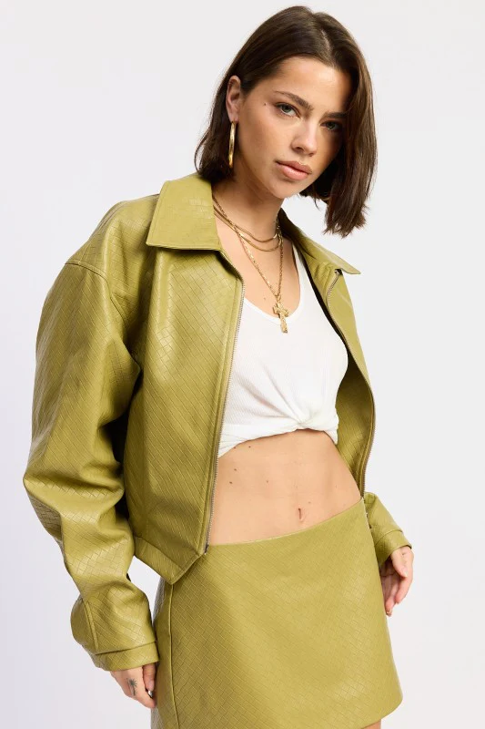CROPPED JACKET WITH COLLAR AND ZIPPER - Image 7