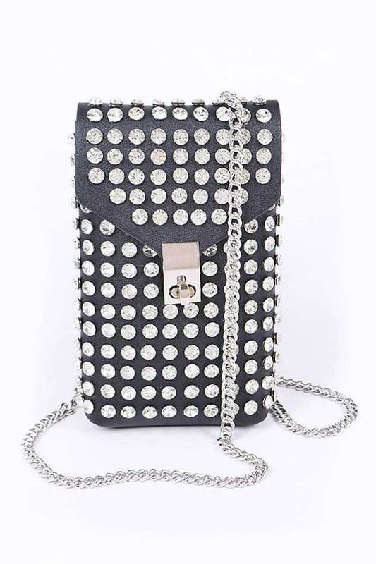 Crystal Studs Cellphone Convertible Bag - Image 7