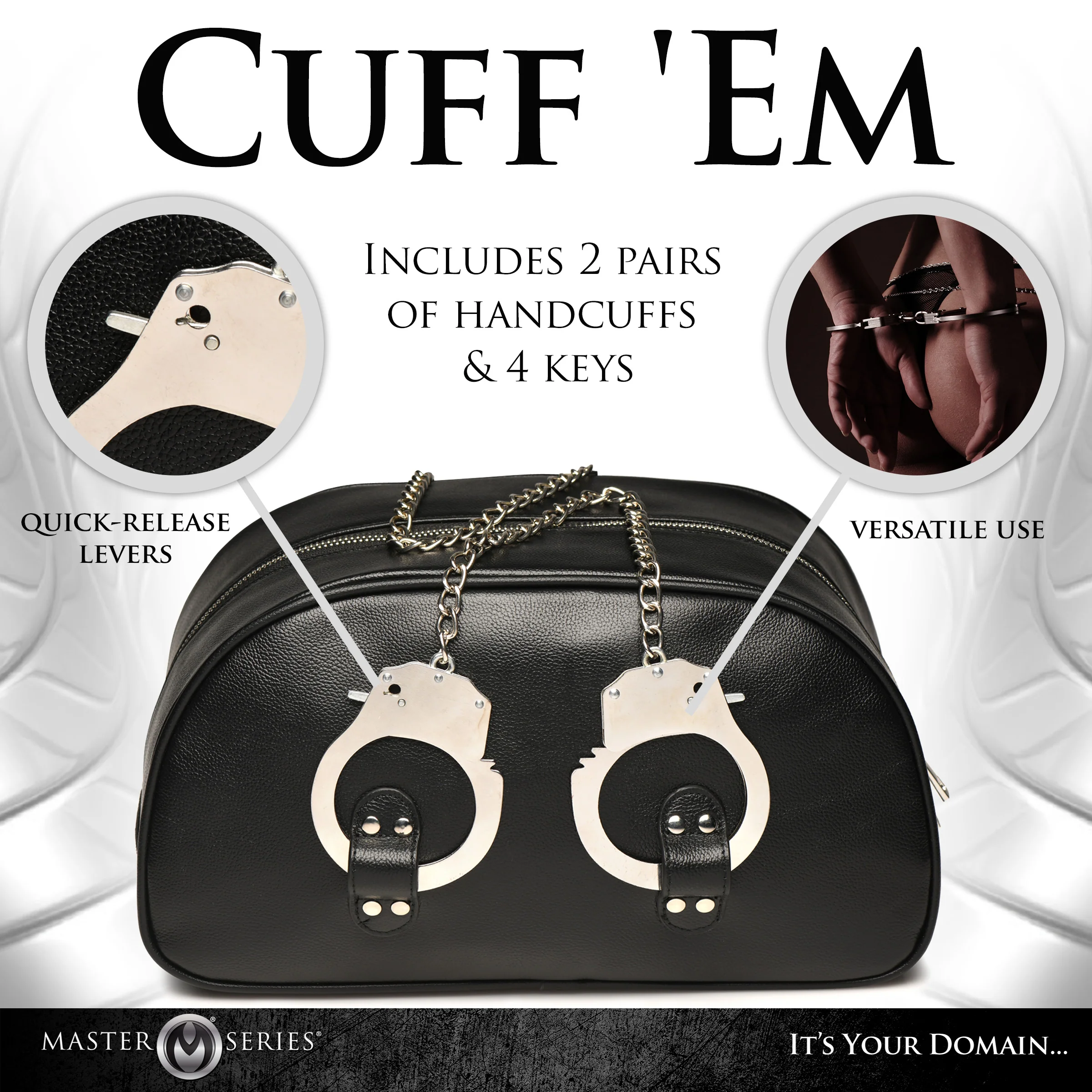 Cuffed And Loaded Travel Bag With Handcuff Handles - Image 5
