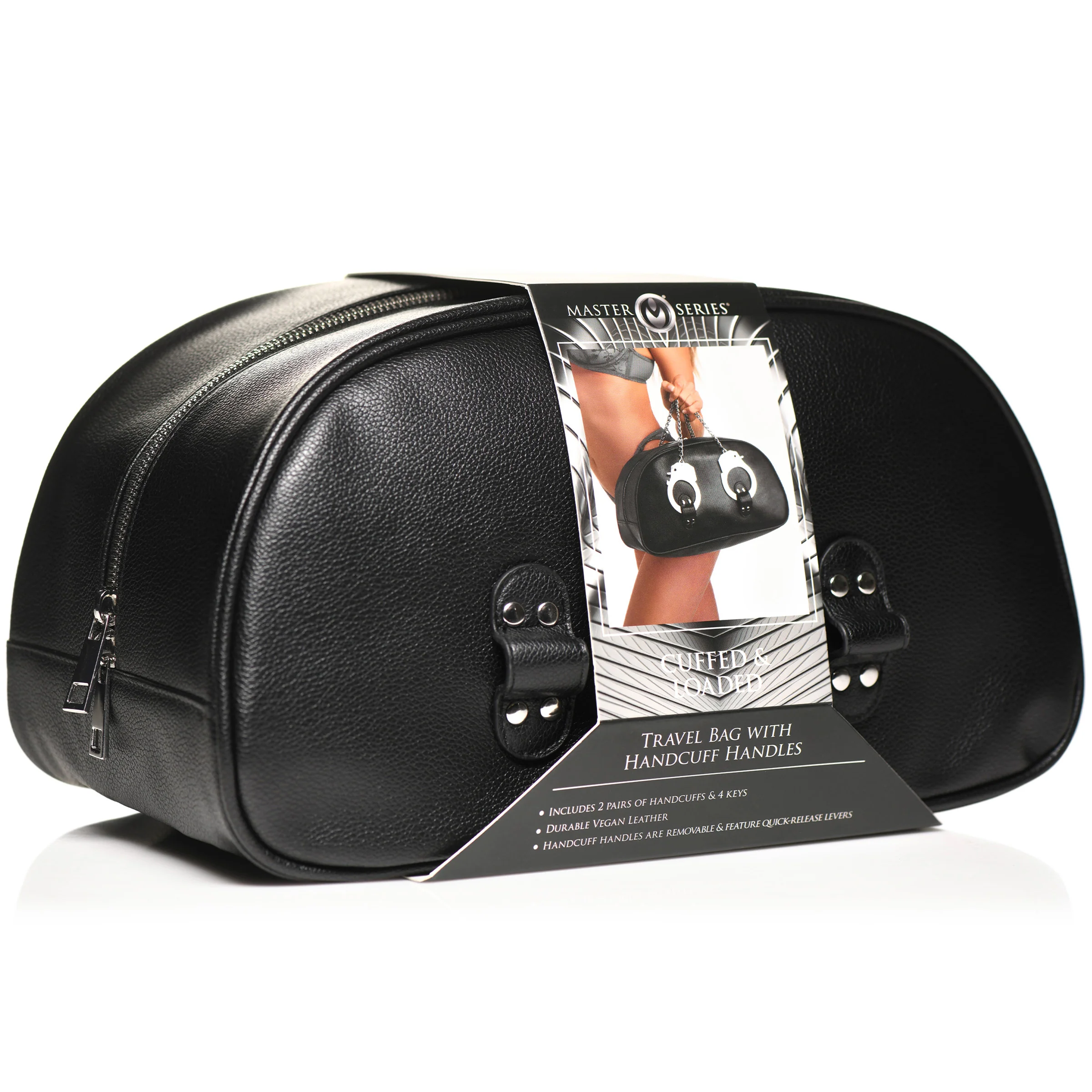 Cuffed And Loaded Travel Bag With Handcuff Handles - Image 8