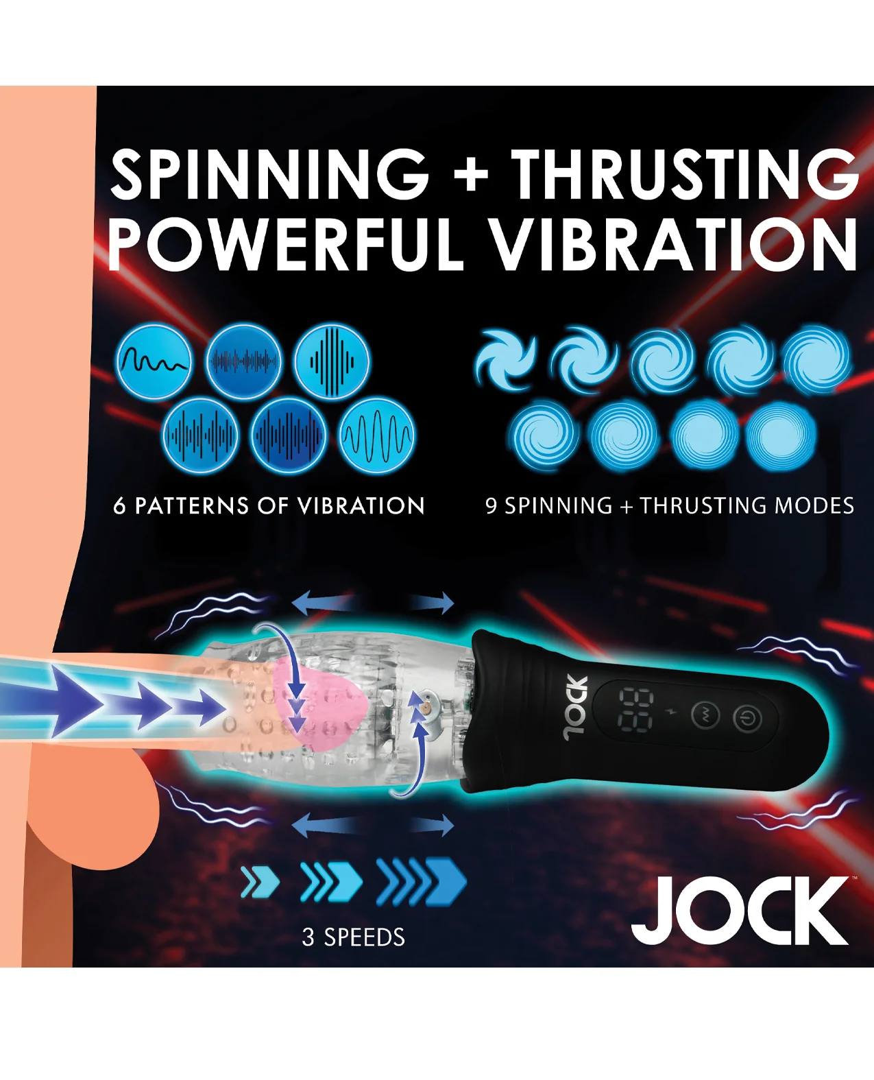 Curve Novelties Jock Spinning & Thrusting Masturbator - Image 5
