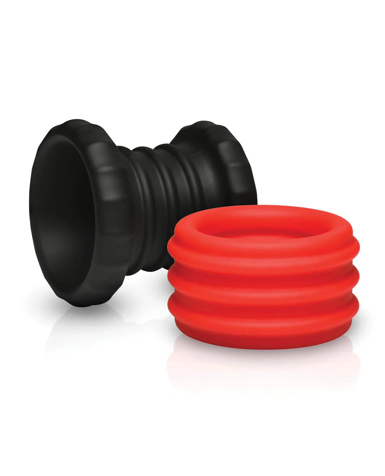 Curve Toys Jock 2-in-1 Silicone Cock Ring - Red - Image 4