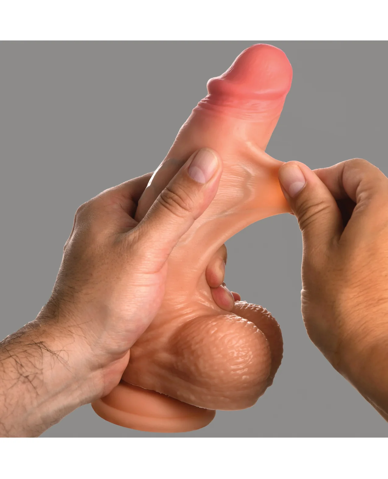 Curve Toys Jock Real Skin Silicone 8" Dildo w/Balls - Image 3