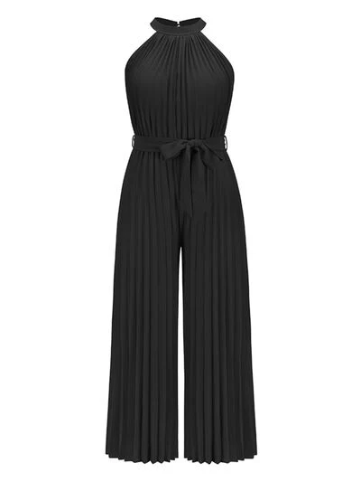 Cutout Tied Pleated Sleeveless Jumpsuit - Image 19