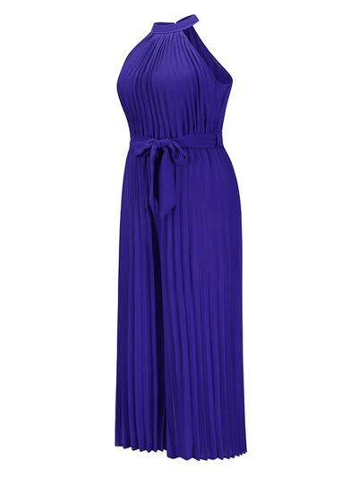 Cutout Tied Pleated Sleeveless Jumpsuit - Image 30