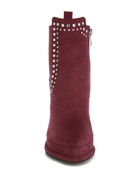 Dalton Studs Embellished High Ankle Boots - Image 4