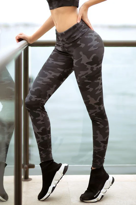 Dark Camo High Rise Activewear Leggings