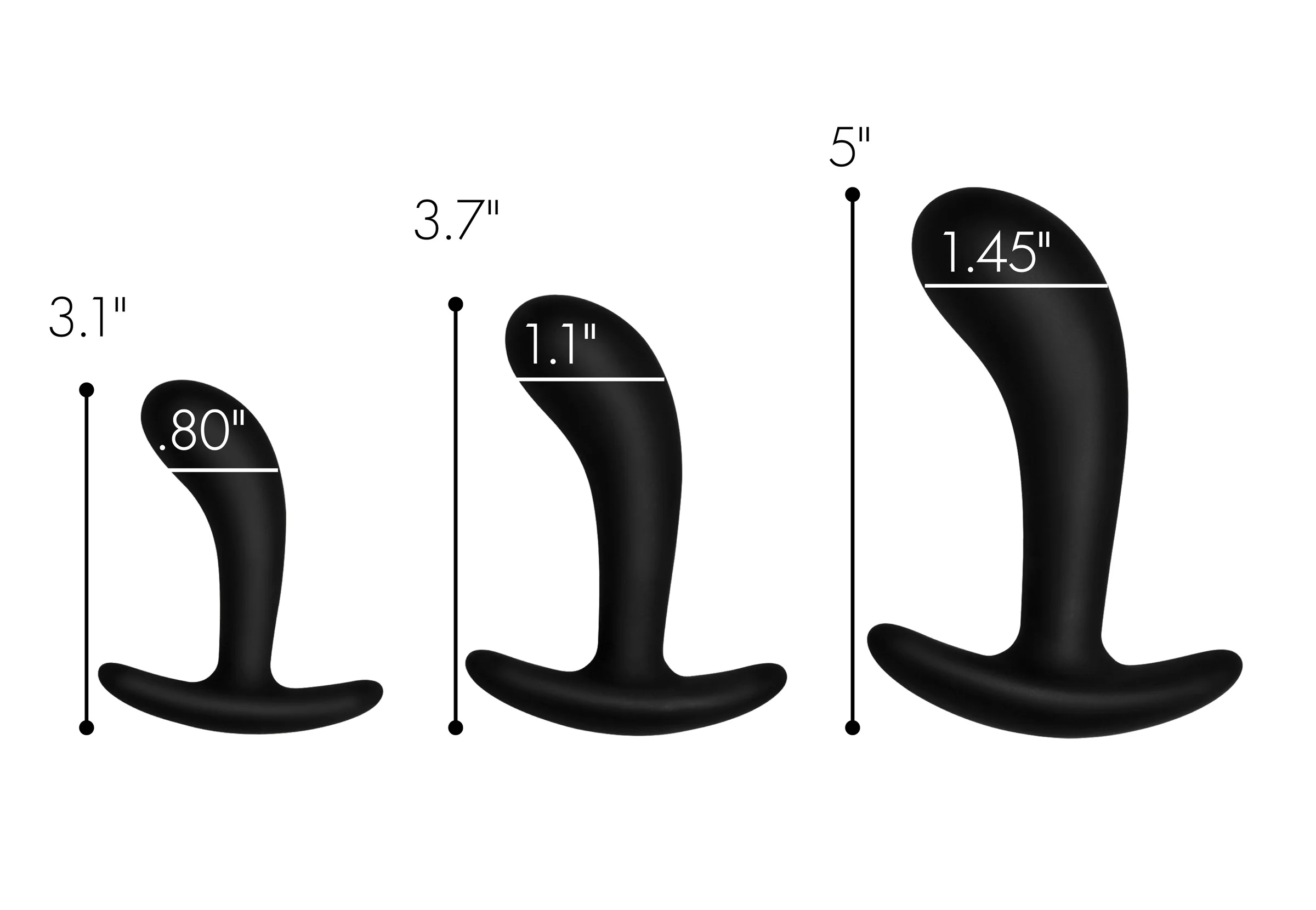 Dark Delights 3 Piece Curved Anal Trainer Set - Image 3