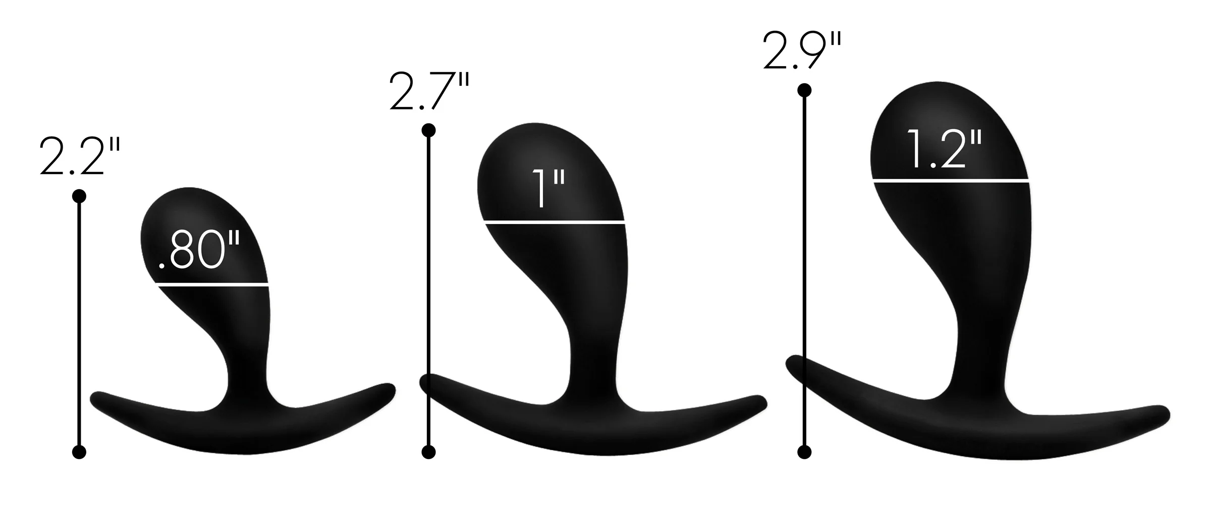 Dark Droplets 3 Piece Curved Silicone Anal Trainer Set - Image 5