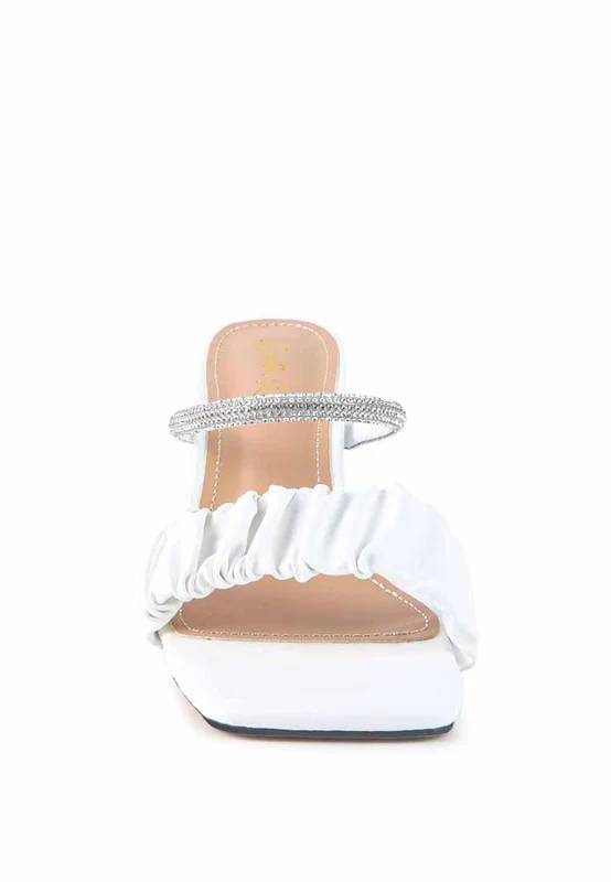 DATE LOOK CLEAR HEEL RHINESTONE SANDALS - Image 10