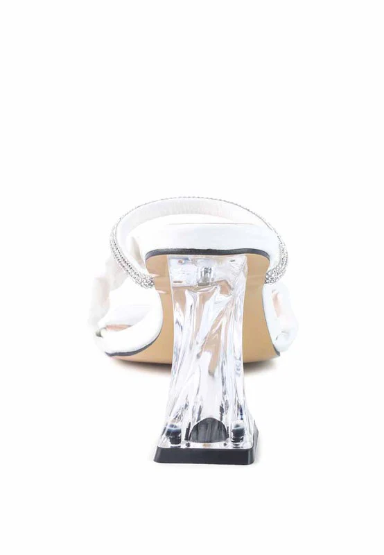 DATE LOOK CLEAR HEEL RHINESTONE SANDALS - Image 11