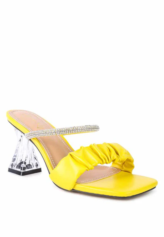 DATE LOOK CLEAR HEEL RHINESTONE SANDALS - Image 12