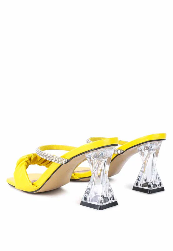 DATE LOOK CLEAR HEEL RHINESTONE SANDALS - Image 13
