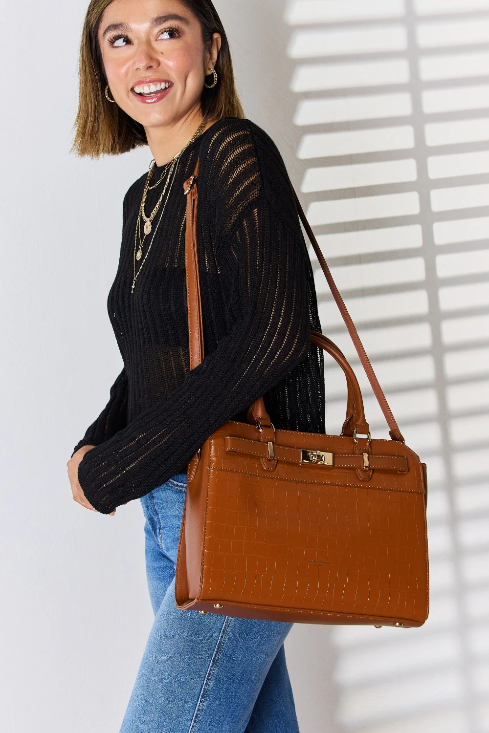 David Jones Texture PU Leather Handbag - Image 10