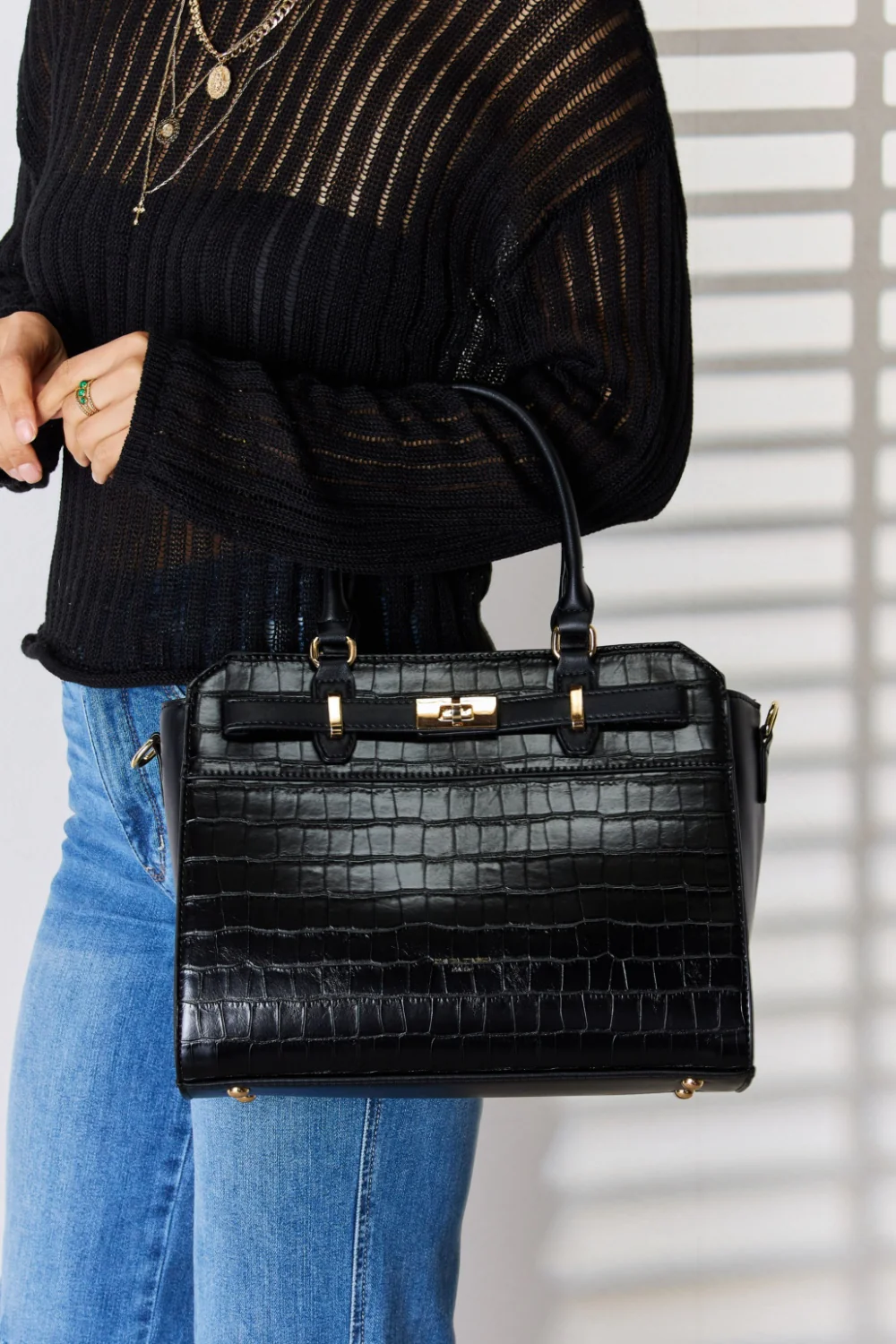 David Jones Texture PU Leather Handbag - Image 3