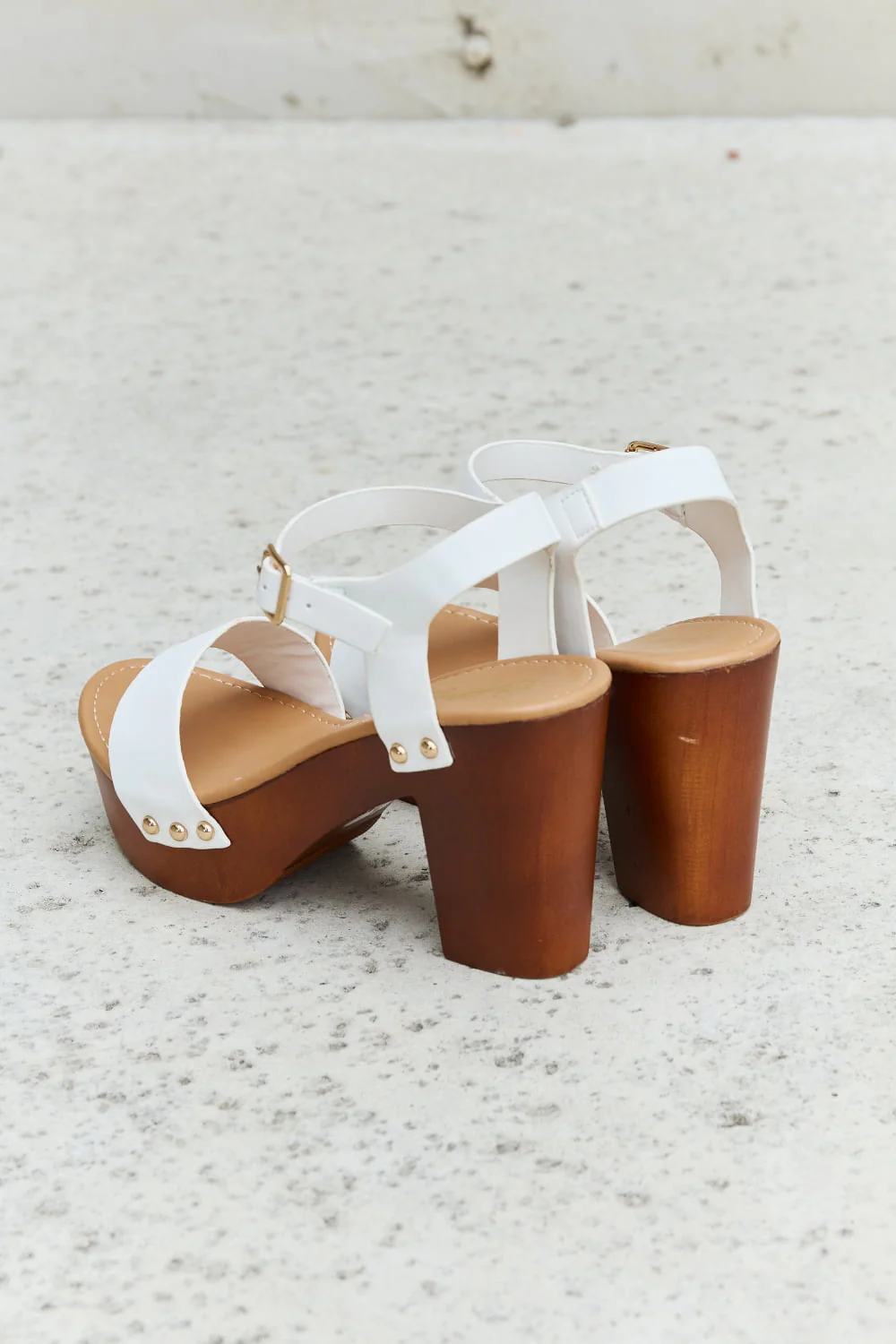 DDK Time After Time Wooden Platform Strap Heels - Image 6