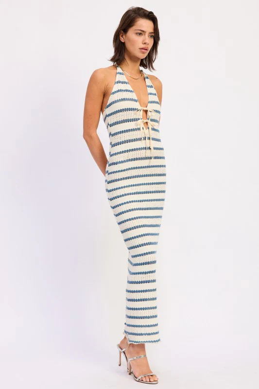 DEEP V HALTER MAXI DRESS - Image 5