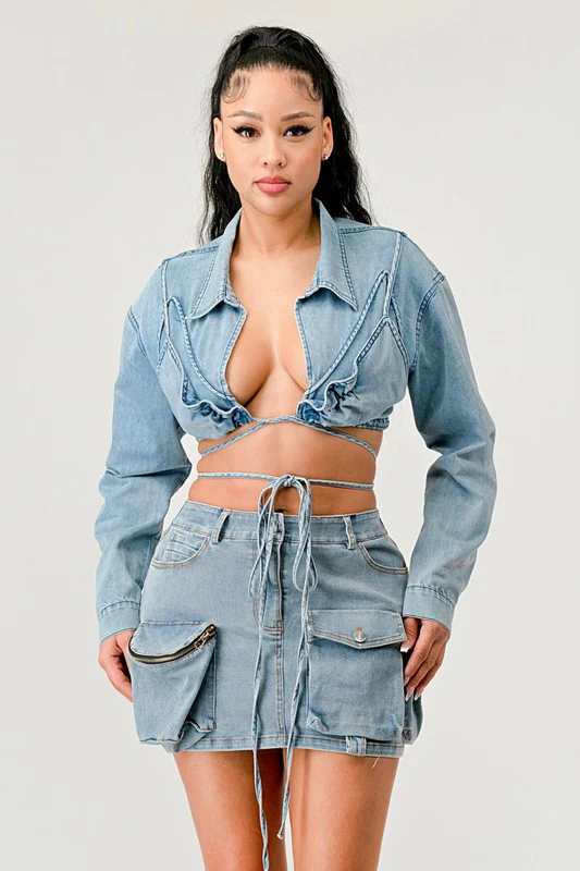 Denim Desire Crop Jacket - Image 3