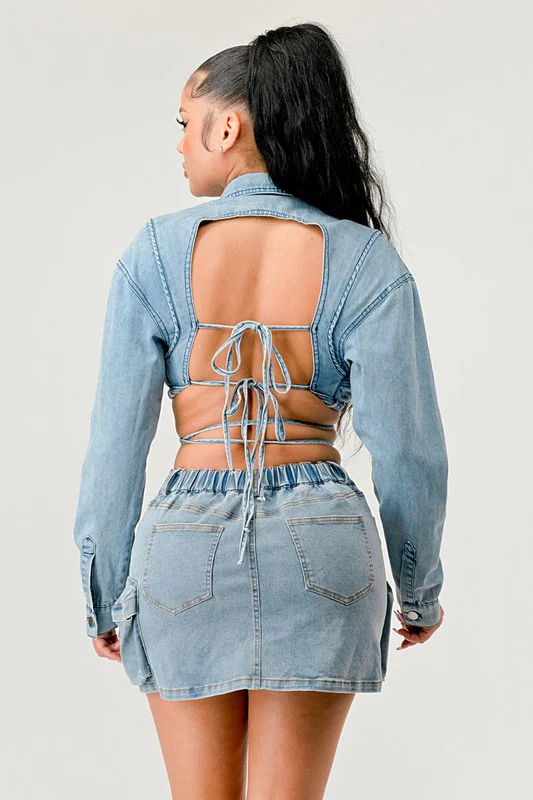 Denim Desire Crop Jacket - Image 8