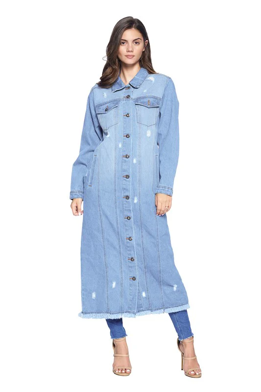 DENIM LONG JACKETS DISTRESSED WASHED - Image 13