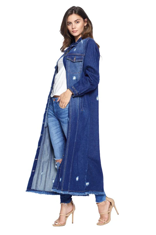DENIM LONG JACKETS DISTRESSED WASHED - Image 2