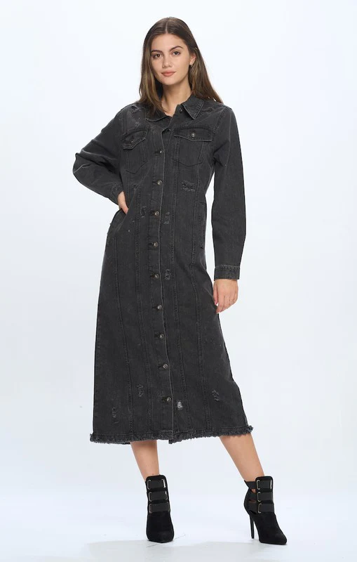 DENIM LONG JACKETS DISTRESSED WASHED - Image 7
