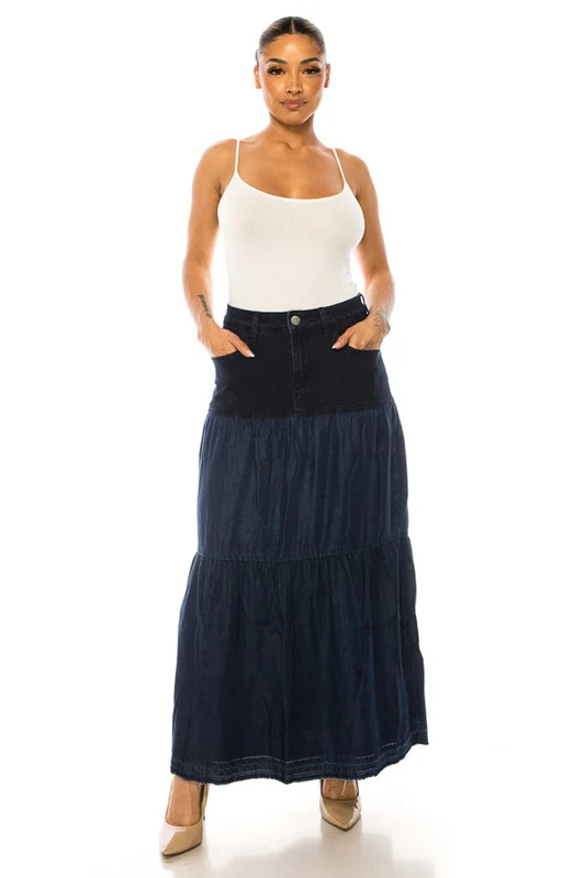 denim long skirt - Image 2