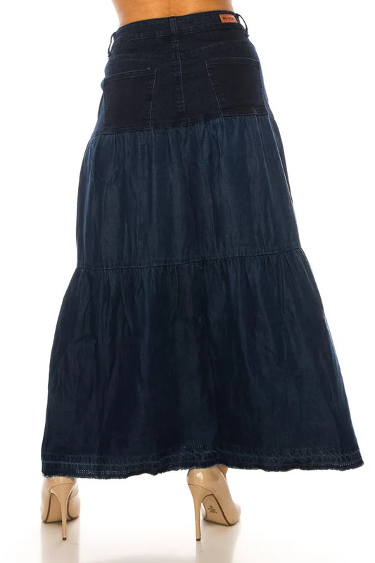 denim long skirt - Image 4