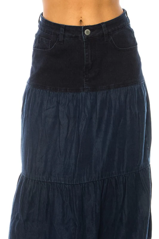 denim long skirt - Image 5
