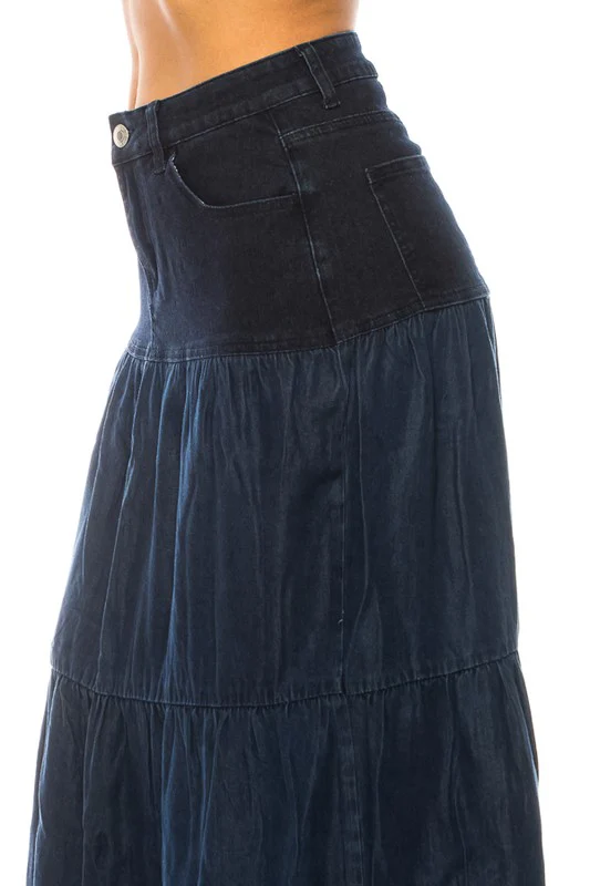 denim long skirt - Image 6