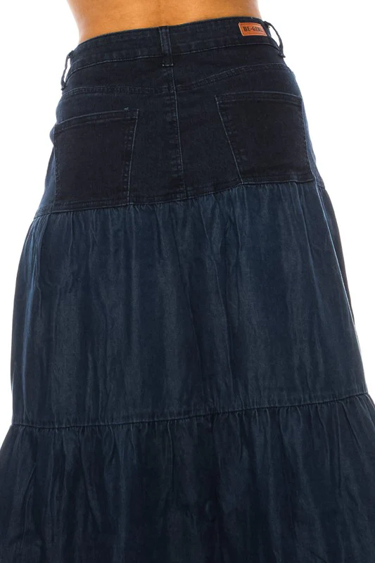 denim long skirt - Image 7
