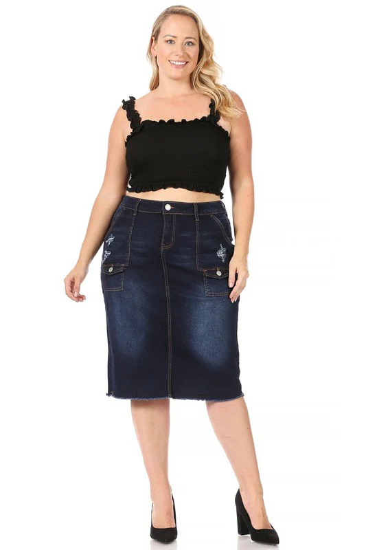 denim skirt plus size - Image 2