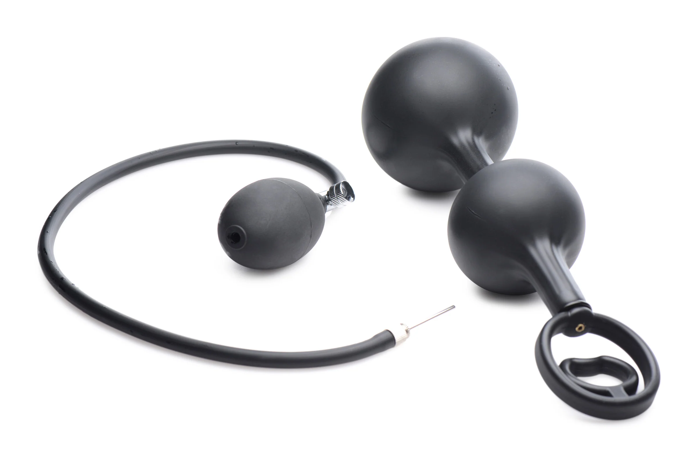 Devils Rattle Inflatable Silicone Anal Plug With Cock And Ball Ring - Image 5