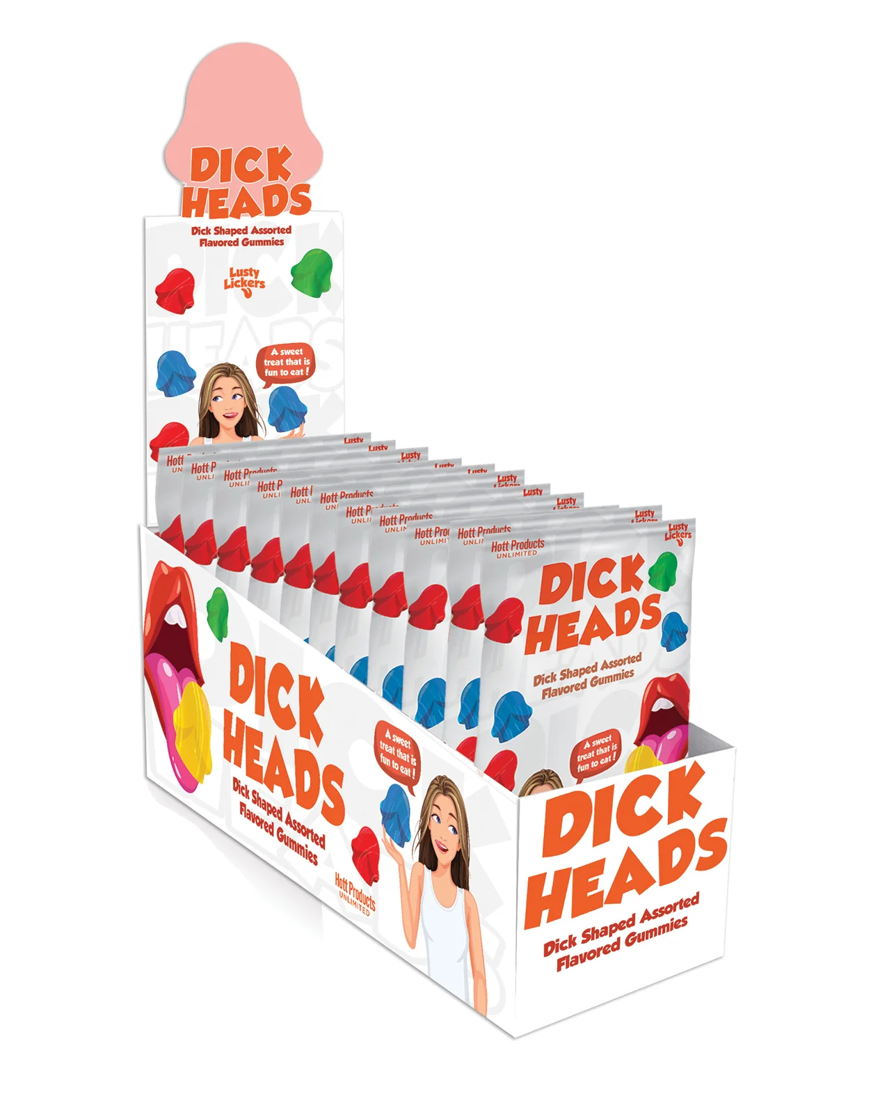 Dick Heads Gummies Display - Display of 12
