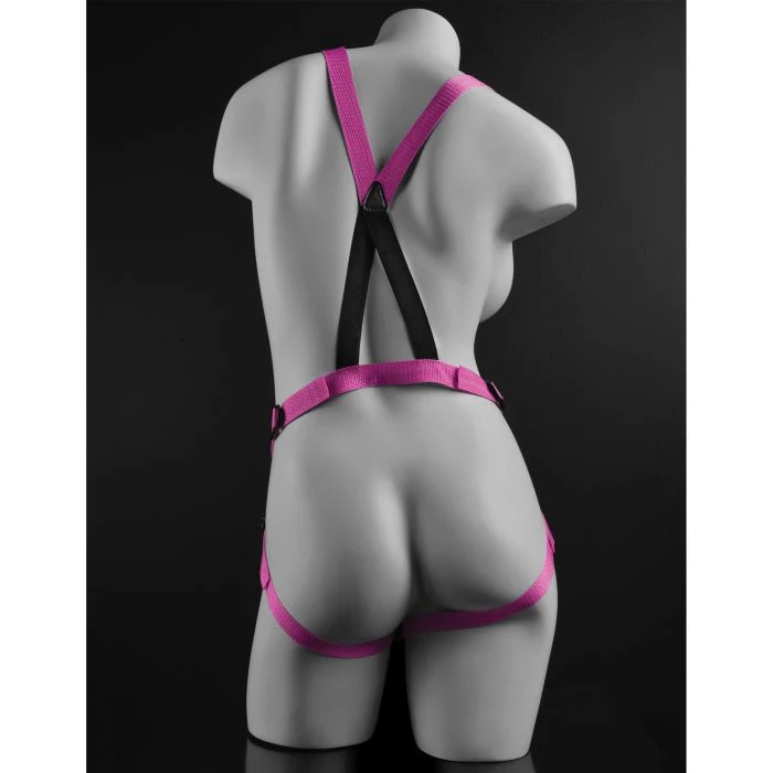 Dillio 7" Strap-On Suspender Harness Set - Pink - Image 2