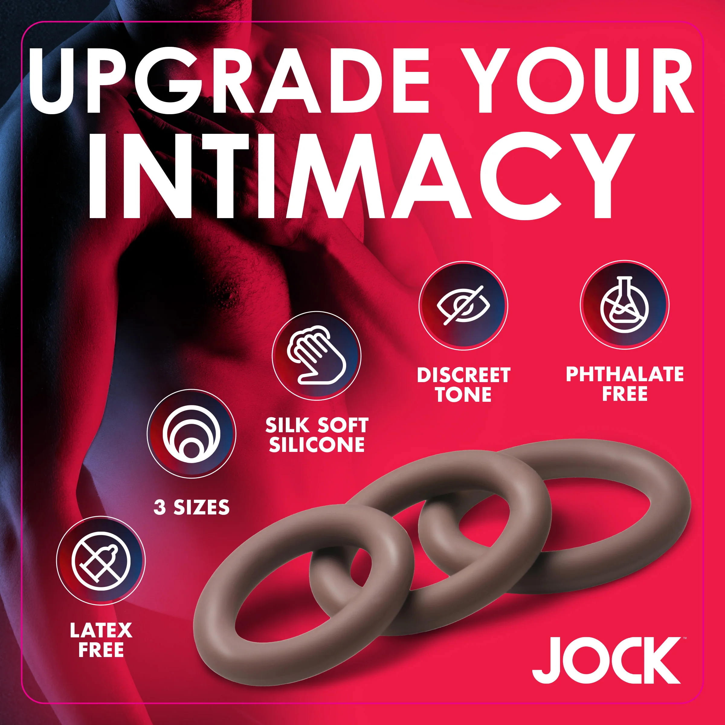 Discreet Silicone Cock Ring Set - Dark - Image 2