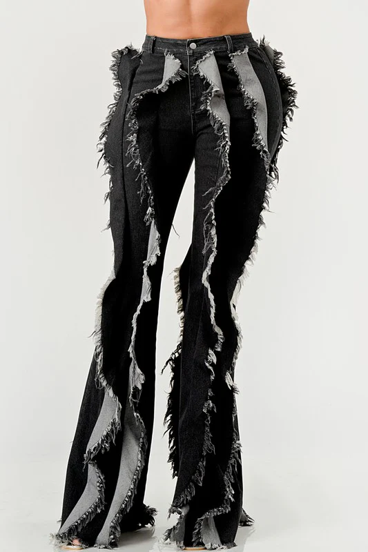Distressed Denim Frill Jeans - Image 11