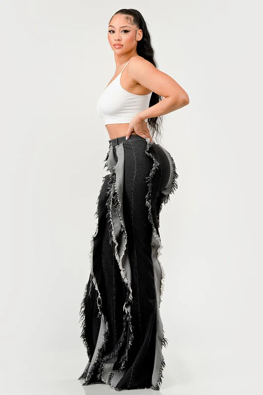 Distressed Denim Frill Jeans - Image 8
