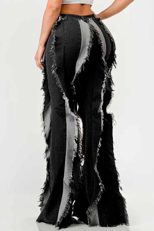 Distressed Denim Frill Jeans - Image 9