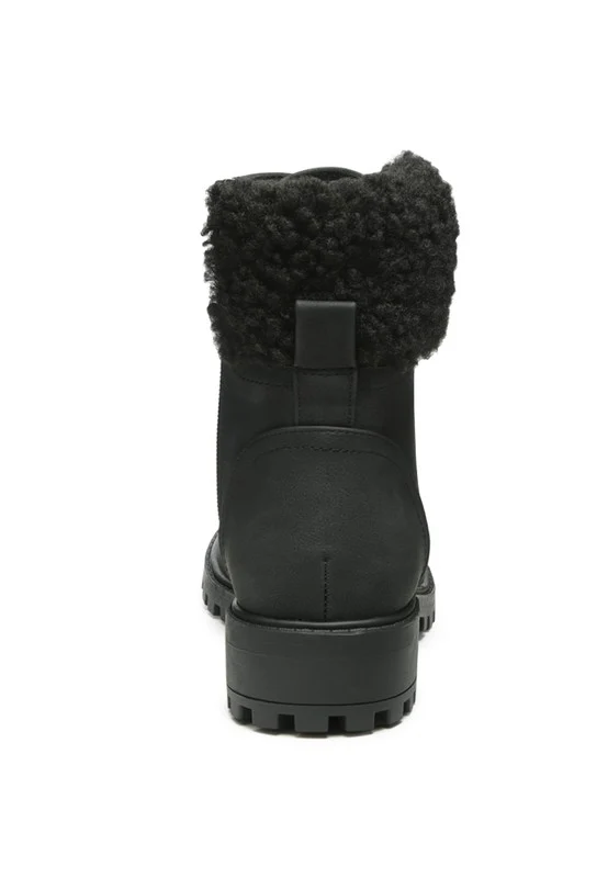 DOLON LACE-UP FUR COLLARED ANKLE BOOT - Image 5