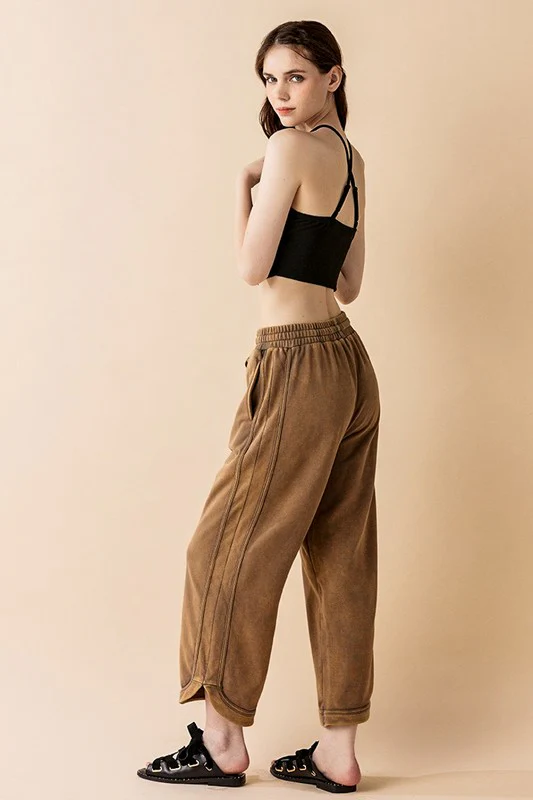 Dolphin Tail Wide Leg Mineral Washed Pants - Image 3