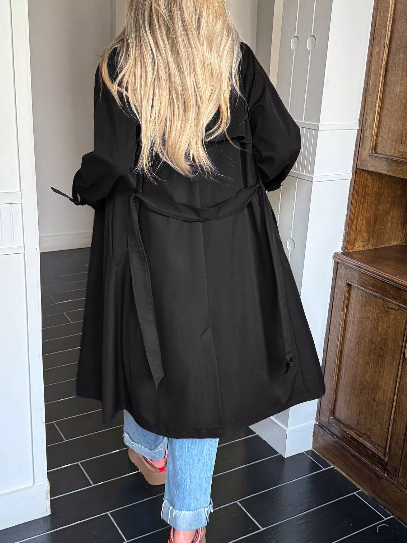 Double-Breasted Belted Trench Coat - Image 6