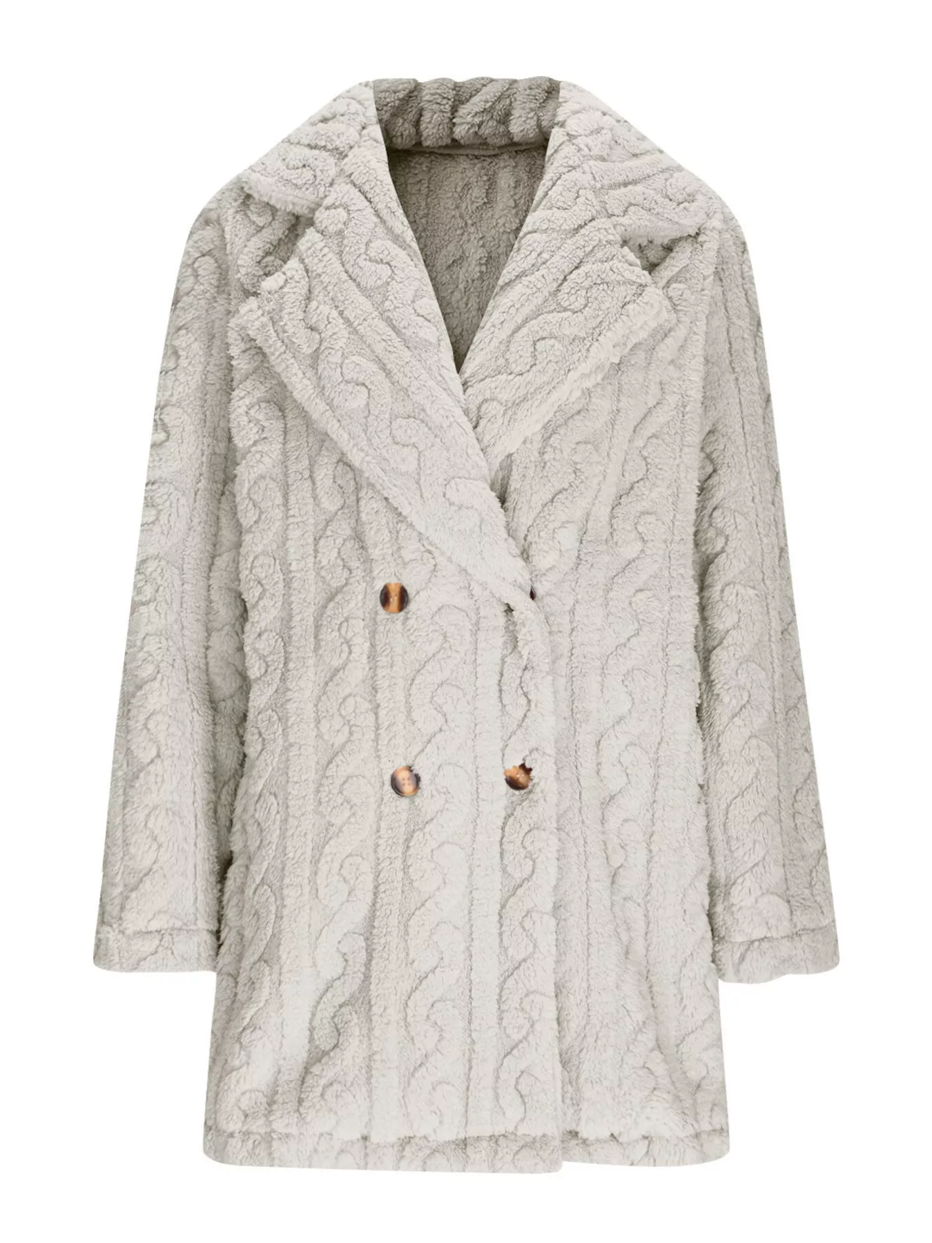 Double-Breasted Fleece Longline Coat - Image 18