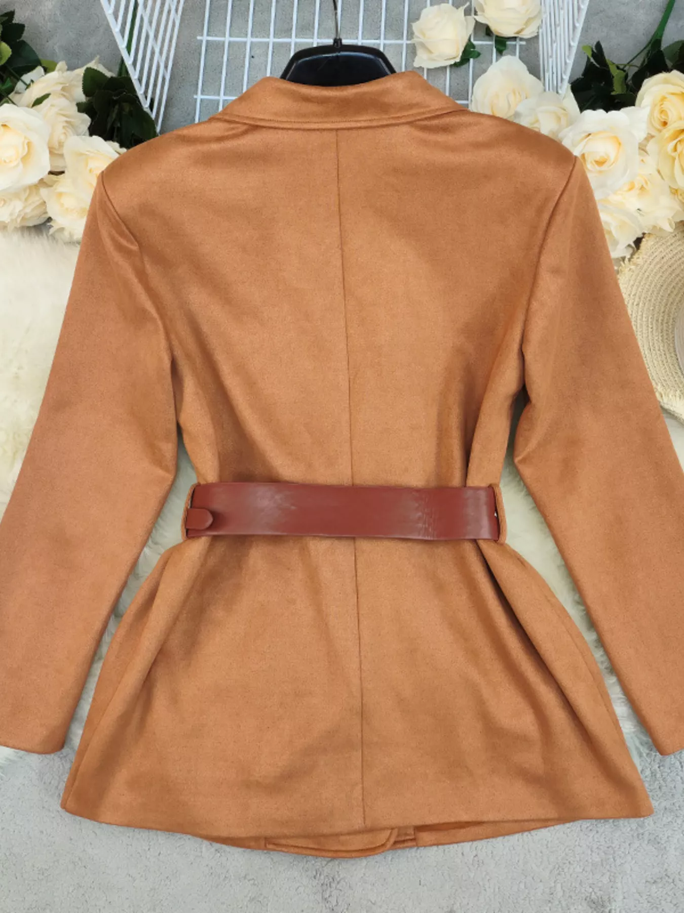 Double-Breasted Lapel Collar Blazer - Image 3
