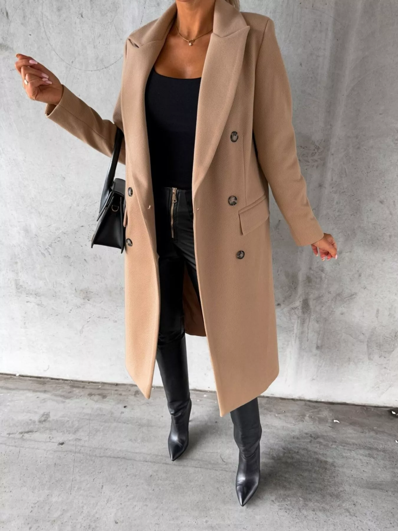 Double-Breasted Longline Coat - Image 9