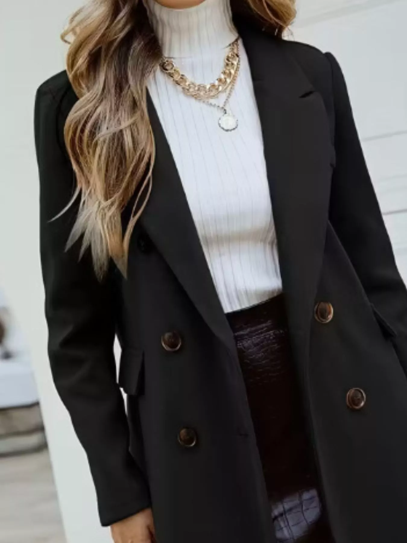 Double-Breasted Longline Coat - Image 2